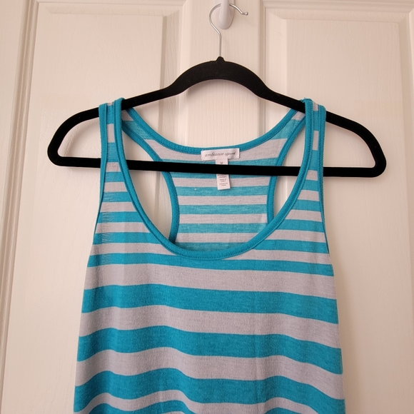 Ambiance Apparel Womens Size M Racerback Striped Tank Dress Hi-Lo Hem Sl… - Picture 3 of 7
